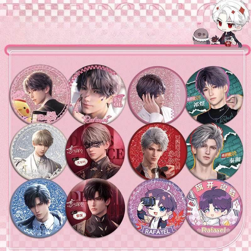 LaDS Flow Sand Mahjong Badge - Full Double-Sided Pattern 58mm Doujin Acrylic Merchandise - merrys