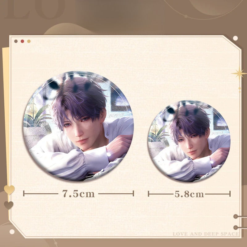 LaDS Collab Series Double Flash Badge - Silver Foil Dots Holographic Plain Surface Tinplate 58/75mm - merrys