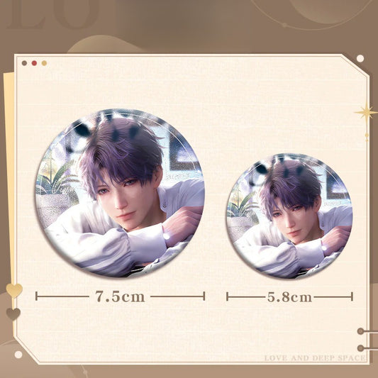 LaDS Collab Series Double Flash Badge - Silver Foil Dots Holographic Plain Surface Tinplate 58/75mm - merrys