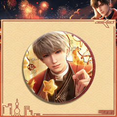 LaDS Double Flash Badge 165-186 - Silver Foil Plain Surface Diameter 75mm 58mm Tinplate Anime Badge - merrys