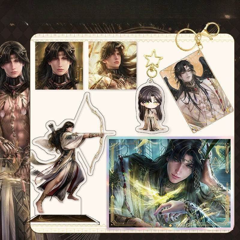 LaDS Zayne End of God Series - Acrylic Sandwich Standee, Art Card, Quicksand Keychain - merrys