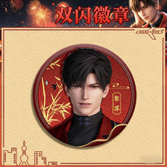 LaDS Double Flash Badge 165-186 - Silver Foil Plain Surface Diameter 75mm 58mm Tinplate Anime Badge - merrys