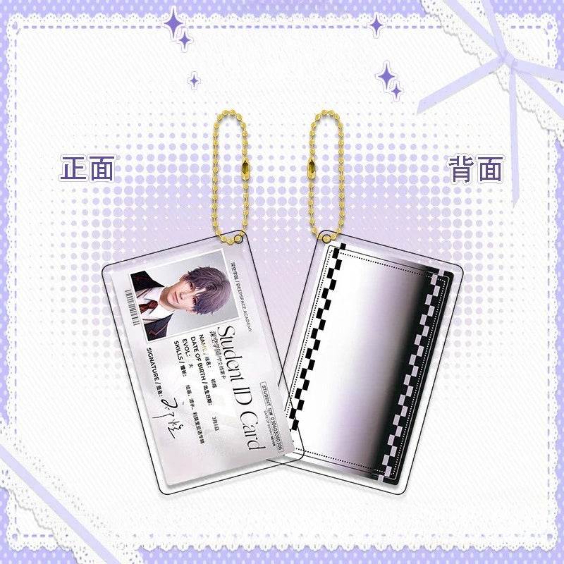 LaDS Golden Beaded Chain Clear Card Keychain 13-17 - Double-Sided Sandwich Anime Game Acrylic Merchandise - merrys