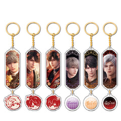 LaDS Sandwich Pendant - Golden Acrylic Round Charm Double-Sided High-Definition Game Anime Merchandise