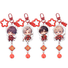 LaDS Chibi New Year Pendant Bell Buckle - Acrylic Charm Anime Merchandise Gift Keychain - merrys