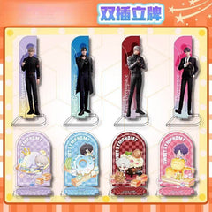 LaDS 12cm Double-Sided Insert Standee - Anime Acrylic Desktop Decoration, Sandwich Craft, Combined Illustration - merrys