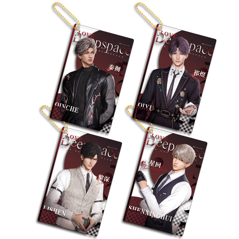 LaDS Collab Series Clear Card Beaded Chain Charm - Double-Sided Sandwich Acrylic Anime Game Merch - merrys