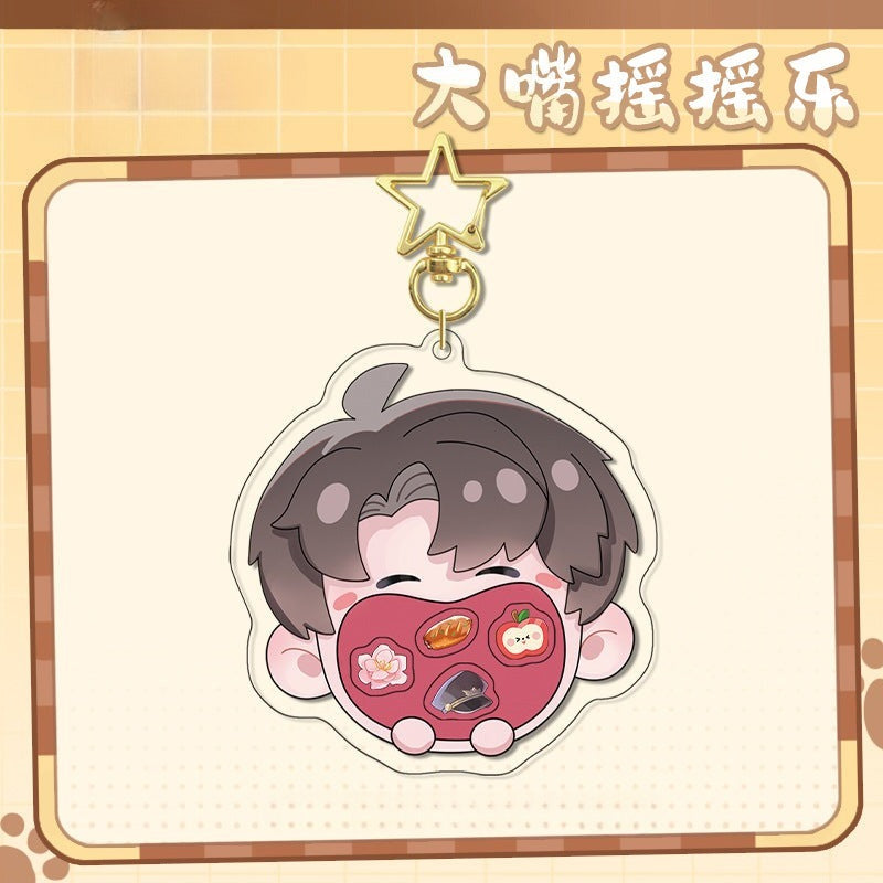 LaDS Original Chibi Big Mouth Shaker Keychain Double-Sided Pattern Creative Acrylic Merchandise Charm - merrys