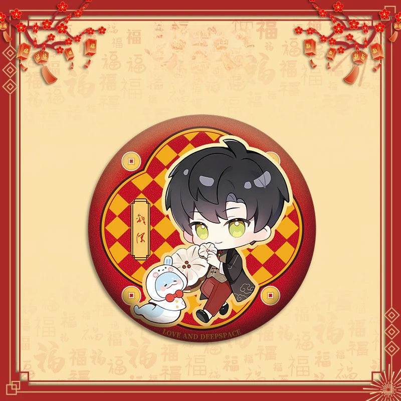 LaDS Chibi Spring Festival Series - Double Flash Badge, Spring Festival Couplets, Fu Character Pendant Game Anime Decoration - merrys