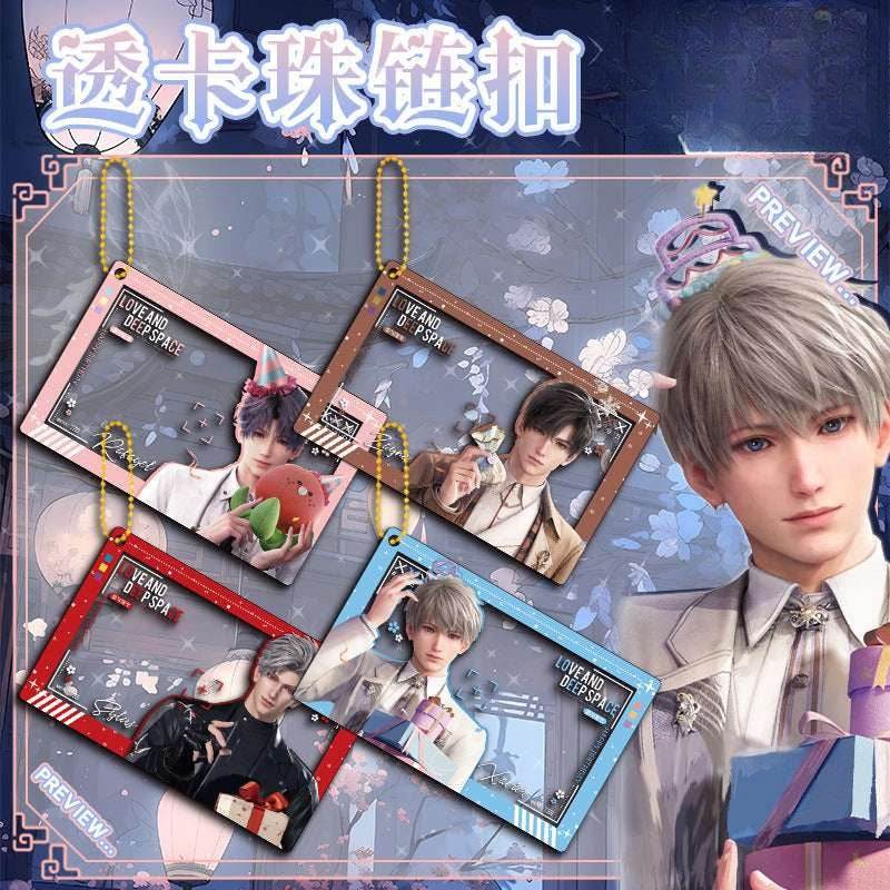 LaDS New Beaded Chain Clear Card Keychain 143-154 - Double-Sided Sandwich Anime Game Charm - merrys