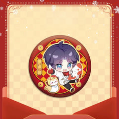 LaDS New Year Chibi Double Flash Badge 139-142 - 75mm 58mm Tinplate Anime Merchandise Badge - merrys