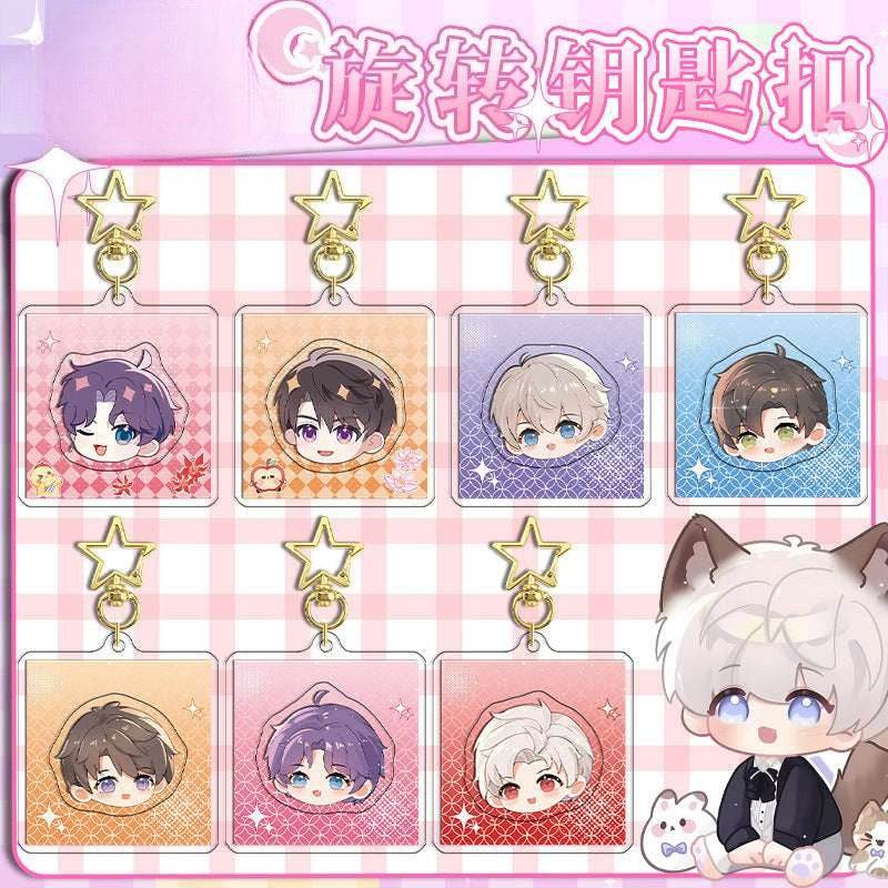 LaDS Rotating Golden Star Keychain 11-25 Sandwich Craft Double-Sided High-Definition Anime Acrylic Charm - merrys