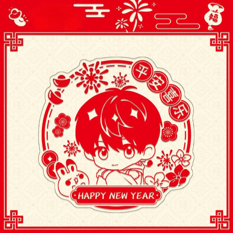LaDS New Year Window Decal - Anime Game Acrylic Merchandise Creative New Year Gift - merrys