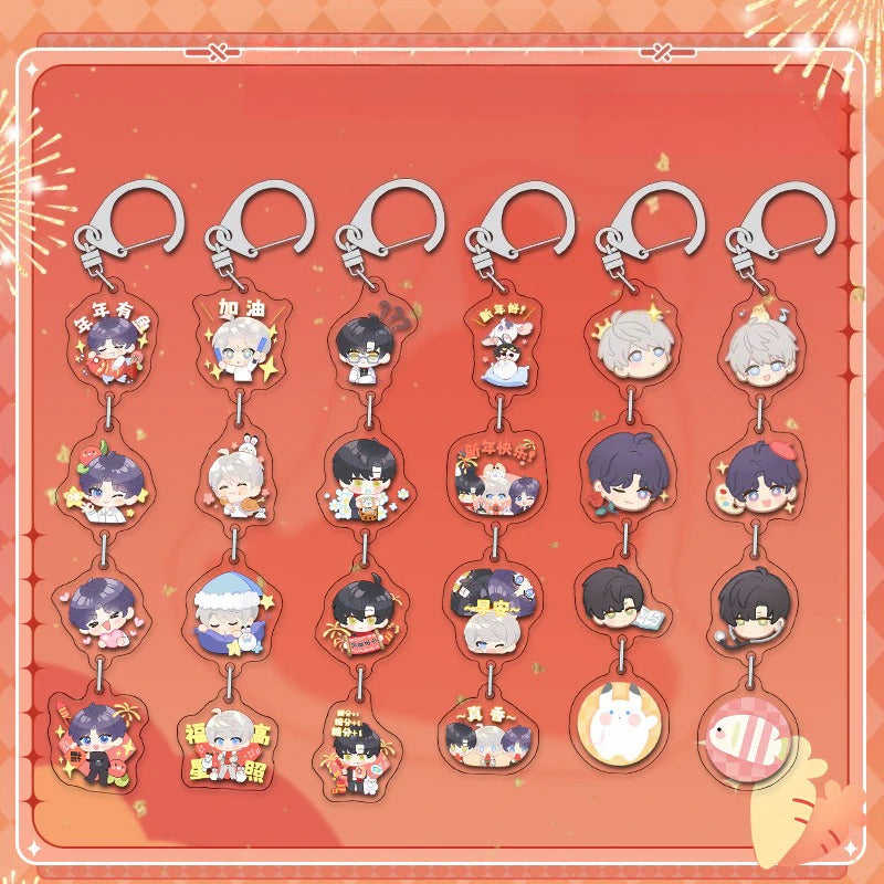 LaDS Chibi String Charm - Acrylic Sandwich Craft Keychain Celebrity Anime Merchandise - merrys