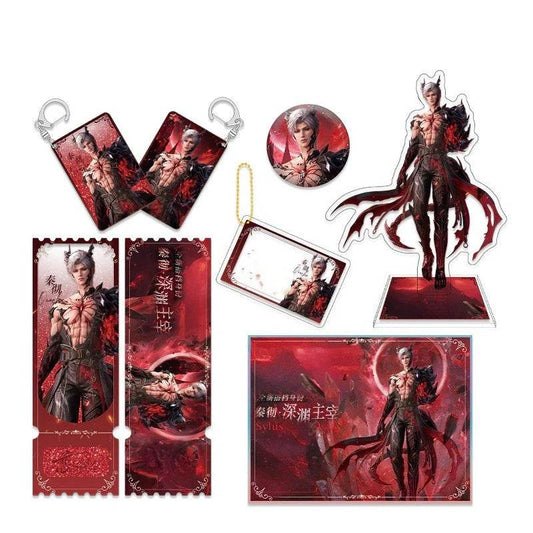 LaDS Sylus Abyss Ruler Acrylic Sandwich Standee, Double Flash Badge, Art Card, Quicksand Keychain - merrys