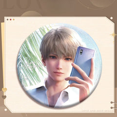 LaDS Collab Series Double Flash Badge - Silver Foil Dots Holographic Plain Surface Tinplate 58/75mm - merrys