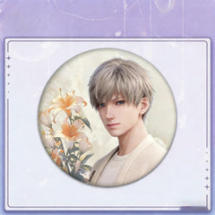 LaDS Collab Series Double Flash Badge - Silver Foil Holographic Plain Surface Tinplate 58/75mm - merrys