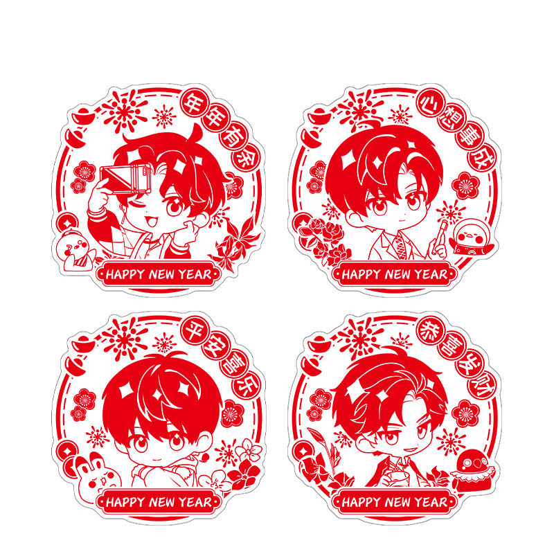 LaDS New Year Window Decal - Anime Game Acrylic Merchandise Creative New Year Gift - merrys