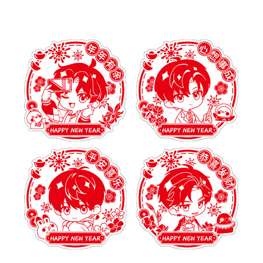 LaDS New Year Window Decal - Anime Game Acrylic Merchandise Creative New Year Gift - merrys