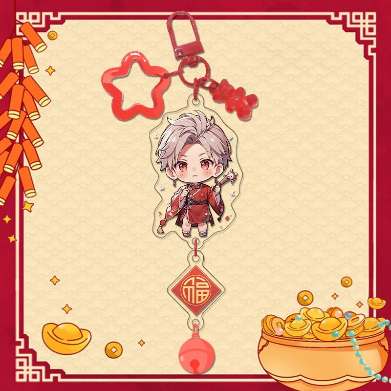 LaDS Chibi New Year Pendant Bell Buckle - Acrylic Charm Anime Merchandise Gift Keychain - merrys