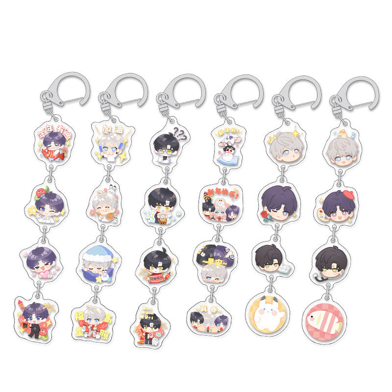 LaDS Chibi String Charm - Acrylic Sandwich Craft Keychain Celebrity Anime Merchandise - merrys
