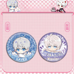 LaDS Flow Sand Mahjong Badge - Full Double-Sided Pattern 58mm Doujin Acrylic Merchandise - merrys