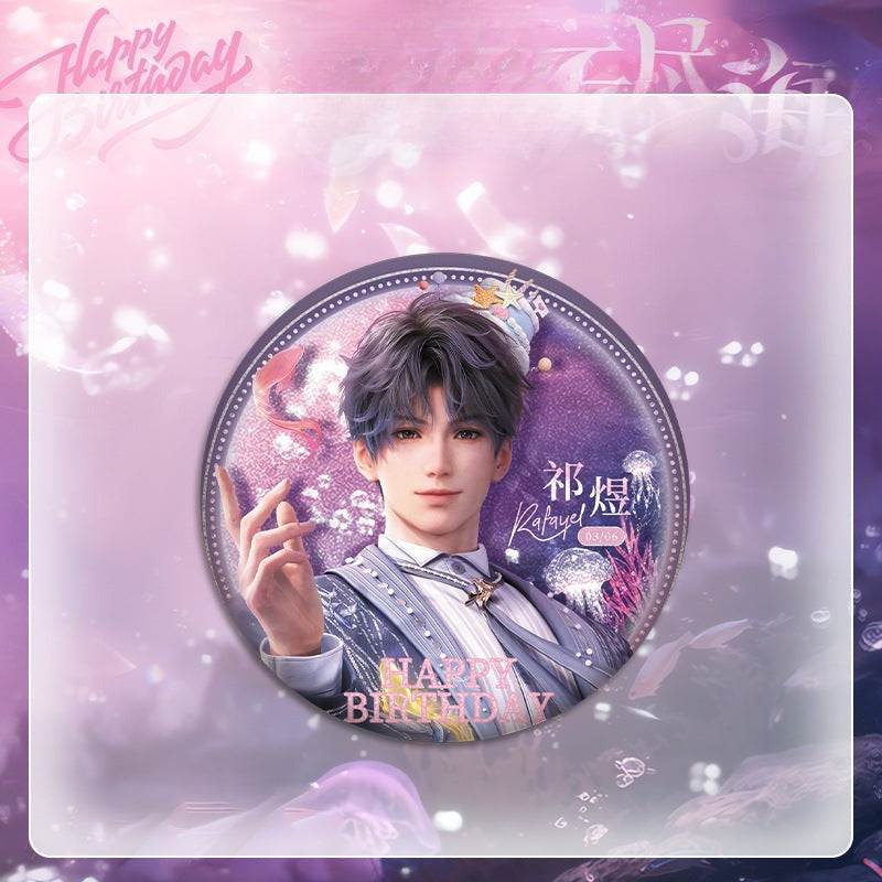 LaDS Rafayel Birthday Series Co-branded Combo Set - Double Flash Badge, Standee Anime Game Merchandise Gift - merrys