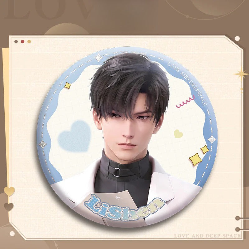 LaDS Collab Series Double Flash Badge - Silver Foil Dots Holographic Plain Surface Tinplate 58/75mm - merrys