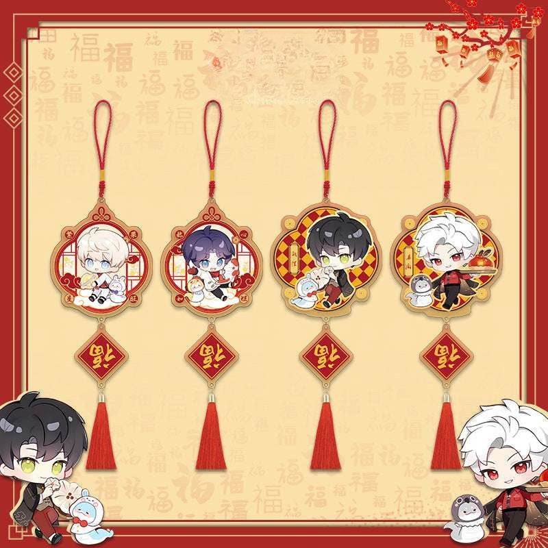 LaDS Chibi Spring Festival Series - Double Flash Badge, Spring Festival Couplets, Fu Character Pendant Game Anime Decoration - merrys