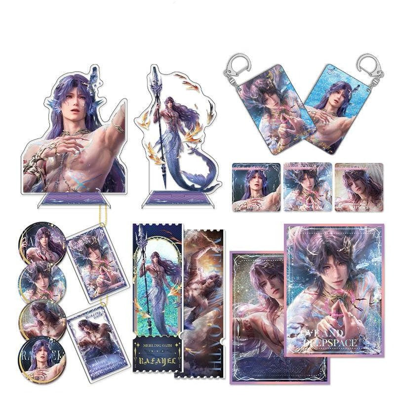 LaDS Rafayel Lemuria Sea God Series - Acrylic Sandwich Standee, Art Card, Quicksand Keychain - merrys