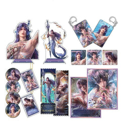 LaDS Rafayel Lemuria Sea God Series - Acrylic Sandwich Standee, Art Card, Quicksand Keychain - merrys