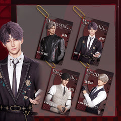 LaDS Collab Series Clear Card Beaded Chain Charm - Double-Sided Sandwich Acrylic Anime Game Merch - merrys