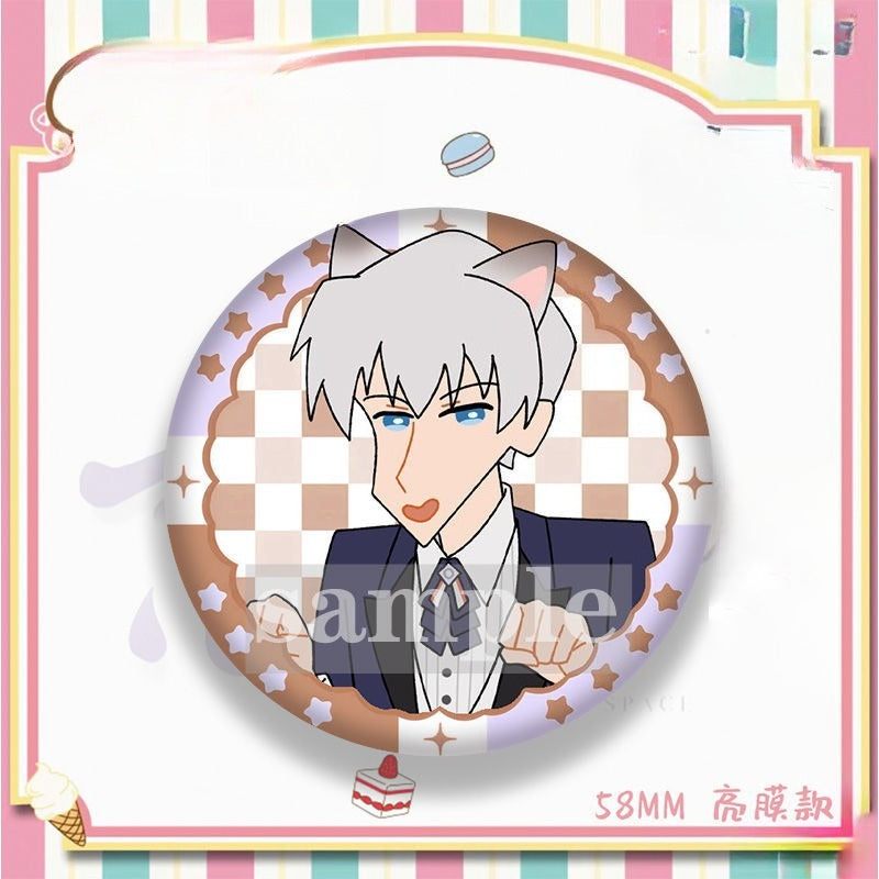 Crayon Shin-chan & Lads Collaboration Badge 58mm - Xavier & Rafayel