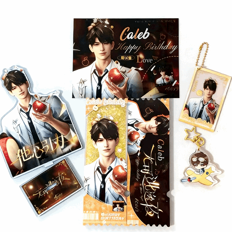 LaDS Caleb Birthday Series Set - Double Flash Badge, Standee Anime Game Acrylic Merchandise - merrys