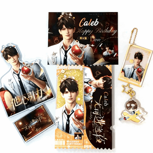 LaDS Caleb Birthday Series Set - Double Flash Badge, Standee Anime Game Acrylic Merchandise - merrys
