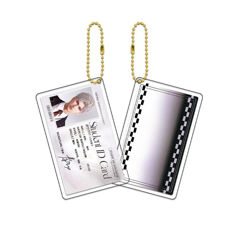 LaDS Golden Beaded Chain Clear Card Keychain 13-17 - Double-Sided Sandwich Anime Game Acrylic Merchandise - merrys