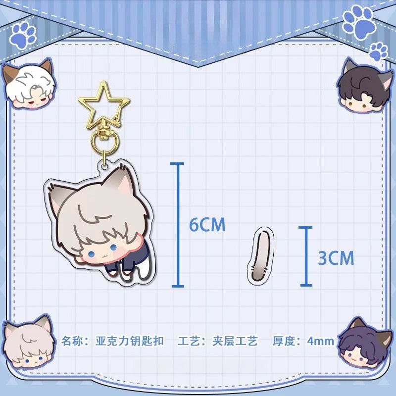 LaDS Rotating Golden Star Keychain - Sandwich Craft Double-Sided High-Definition Anime Acrylic Charm - merrys