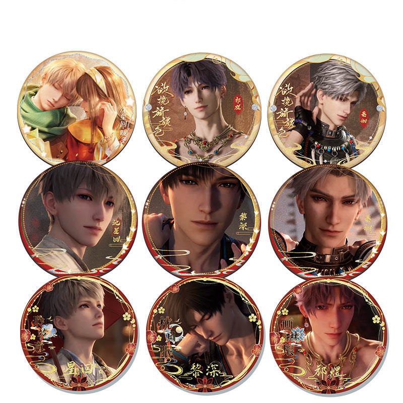 LaDS Yearning for Gentle Colors Double Flash Badge 106-118 - 75mm 58mm Tinplate Anime Merchandise