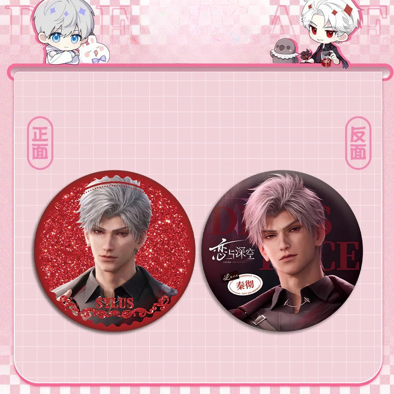 LaDS Flow Sand Mahjong Badge - Full Double-Sided Pattern 58mm Doujin Acrylic Merchandise - merrys