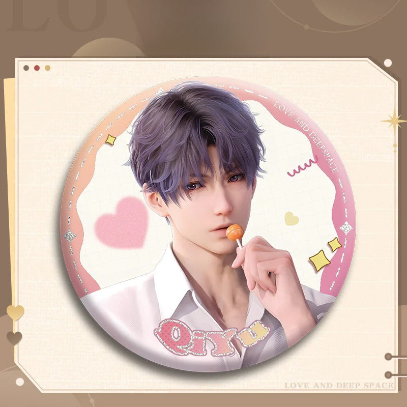 LaDS Collab Series Double Flash Badge - Silver Foil Dots Holographic Plain Surface Tinplate 58/75mm - merrys