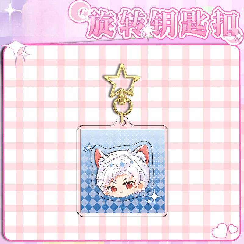 LaDS Rotating Golden Star Keychain 11-25 Sandwich Craft Double-Sided High-Definition Anime Acrylic Charm - merrys