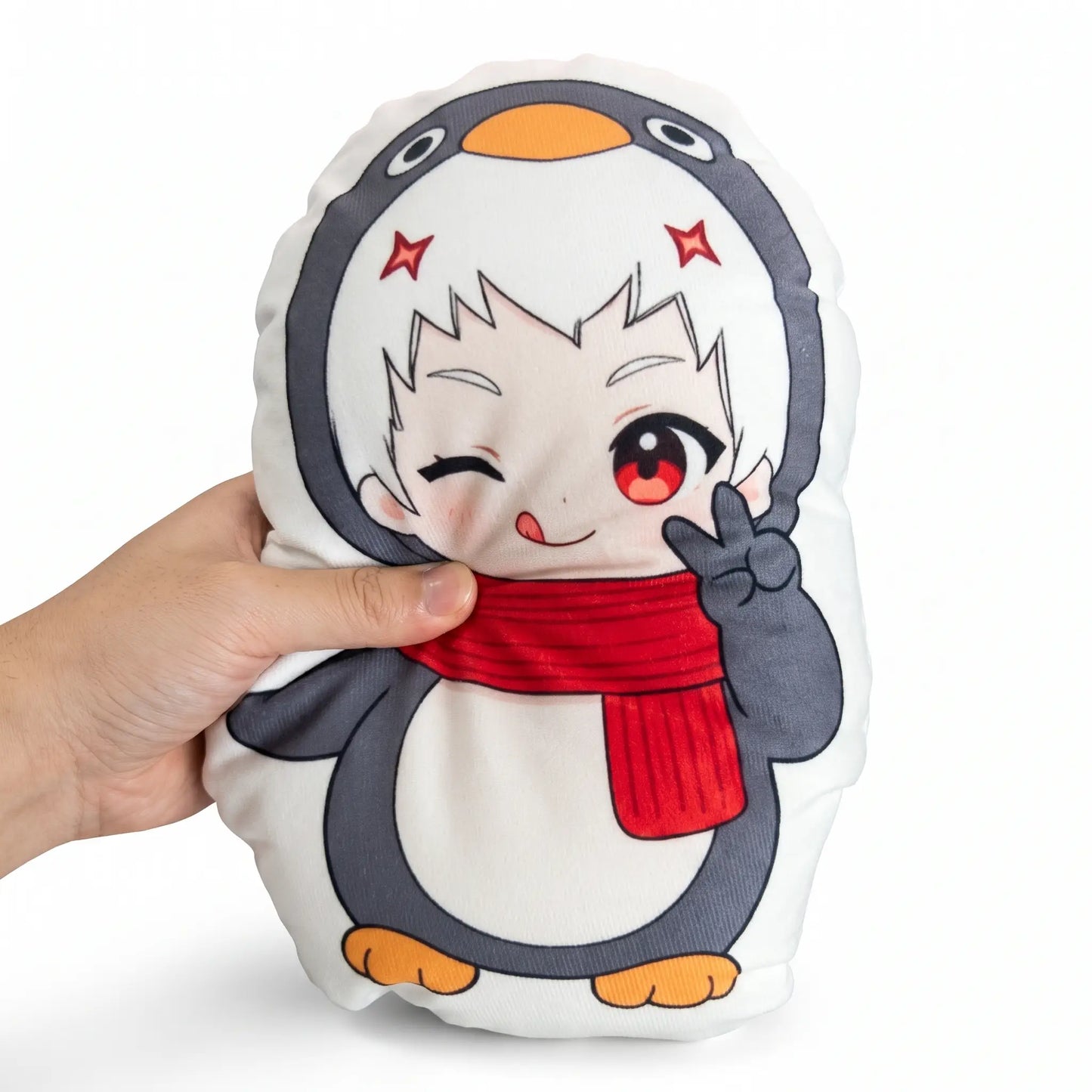 Little GUDU Plush Pillow — Custom-Shaped Happy Penguin Cushion
