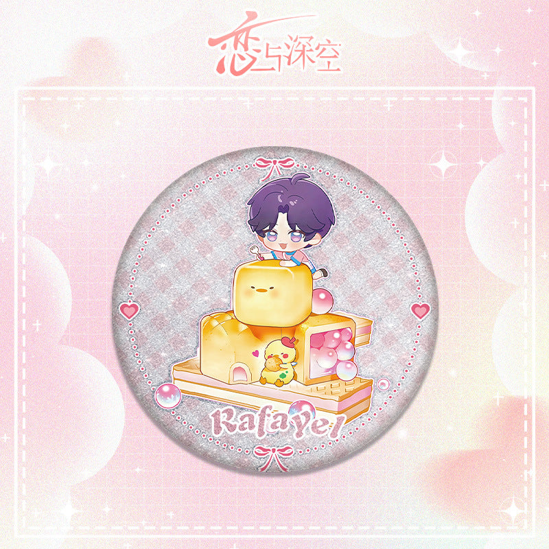 Love and DeepSpace Lawson Co-branded Double Flash Badge - 75mm 58mm Tinplate Anime Merchandise - merrys