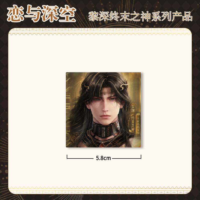 Love and DeepSpace Zayne End of God Series - Acrylic Sandwich Standee, Art Card, Quicksand Keychain