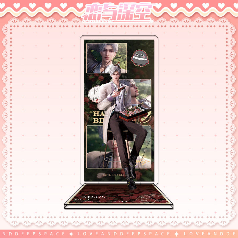 Love and DeepSpace Sylus Birthday Where the Heart Dwells Series - Double Flash Badge, Standee Game Merchandise Gift - merrys