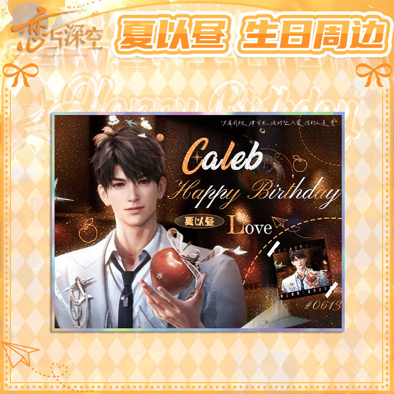 Love and DeepSpace Caleb Birthday Series Set - Double Flash Badge, Standee Anime Game Acrylic Merchandise