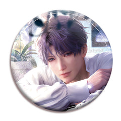 LaDS Collab Series Double Flash Badge - Silver Foil Dots Holographic Plain Surface Tinplate 58/75mm - merrys