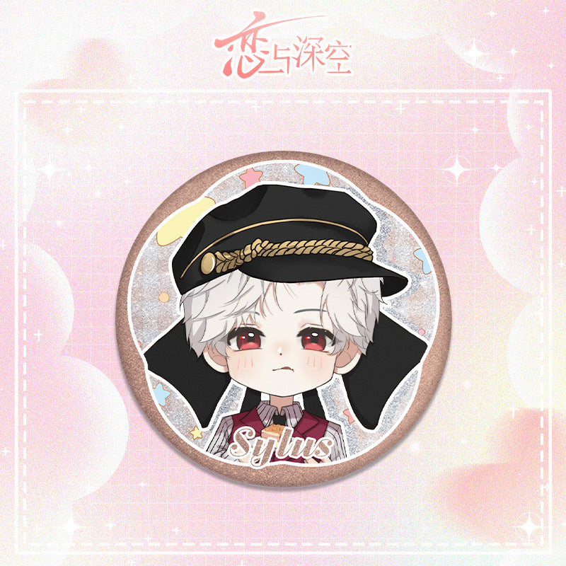 Love and DeepSpace Lawson Co-branded Double Flash Badge - 75mm 58mm Tinplate Anime Merchandise - merrys