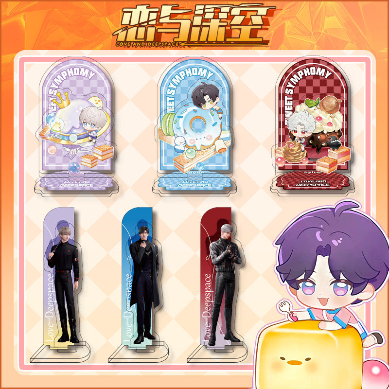 Love and DeepSpace 12cm Double-Sided Insert Standee - Anime Acrylic Desktop Decoration, Sandwich Craft, Combined Illustration