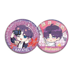 LaDS Flow Sand Mahjong Badge - Full Double-Sided Pattern 58mm Doujin Acrylic Merchandise - merrys